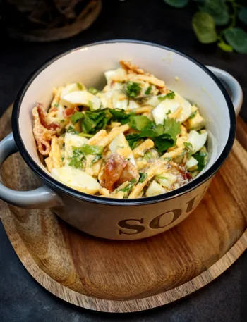 Keto, Eiersalat, Speck, Kapern, Rezept