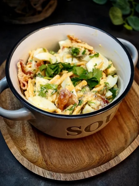 Keto, Eiersalat, Speck, Kapern, Rezept