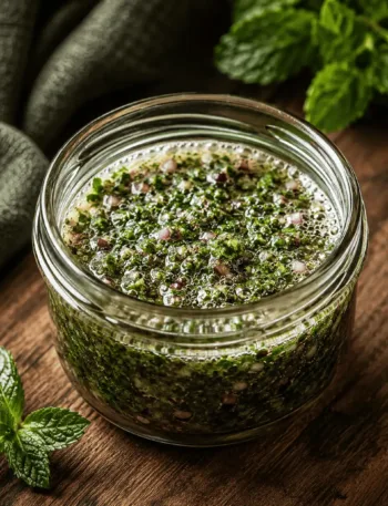 Englische Minzsoße, Keto, einkochen, Vorrat, Minze, kräuter, Osterlamm, Soße, Zuckerfrei, KetoChameleons