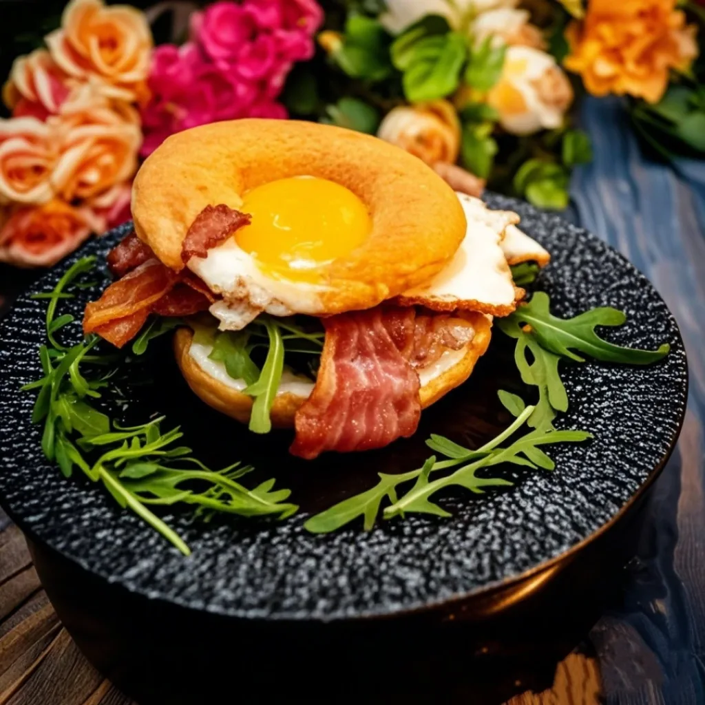 Keto Bagel mit Speck und Ei