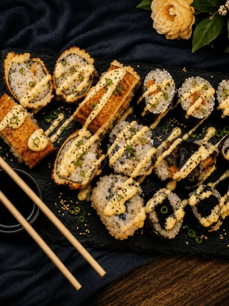 Keto Shushi, Maki, Tempura Rolls, Rezept, KetoChameleons