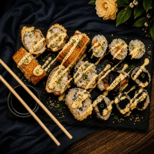 Keto Shushi, Maki, Tempura Rolls, Rezept, KetoChameleons