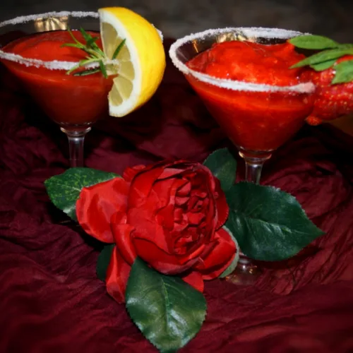 Keto Cocktail, Erdbeere, Frozen, zuckerfrei, Rezept