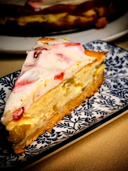 Keto Erdbeere Rhabarber Schichtkuchen, Kuchen, Rezept