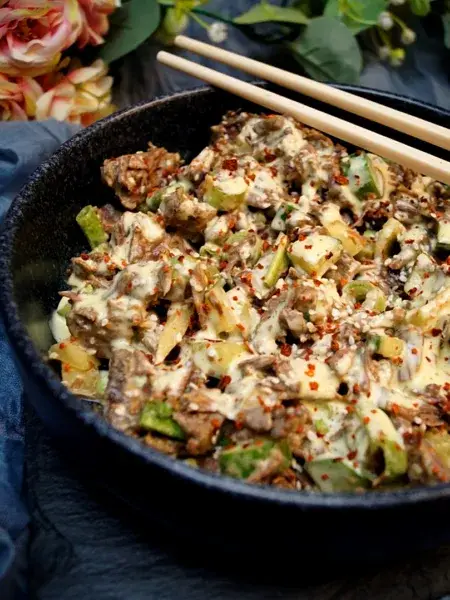 Asiatischer Rindfleisch Salat, Fleischsalat, Keto, Rezept