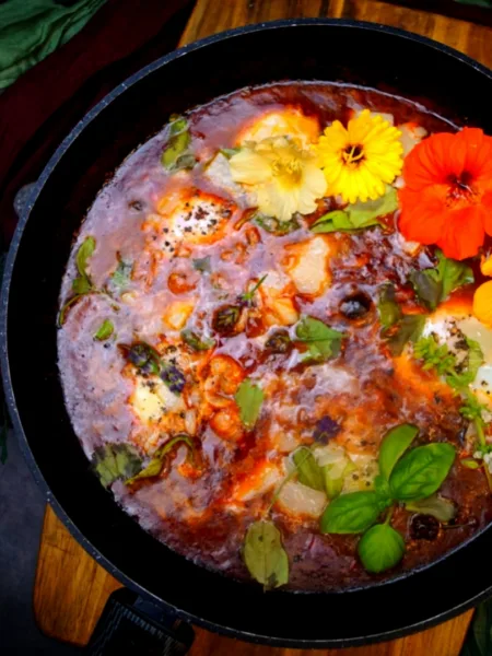 Eier im Fegefeuer, italienisch, Keto, Rezept, Ei, Tomatensoße