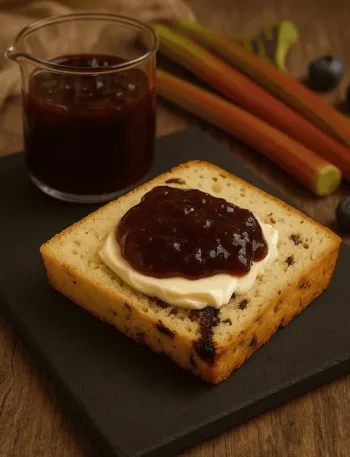 Keto Milchbrot mit Rhabarber Marmelade