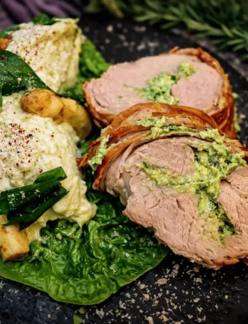 Keto Schweinefilet grfüllt Bärlauch KetoChameleons