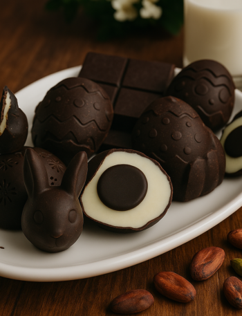 Gefüllte Keto Schokolade, Ostern, weiße Schokolade
