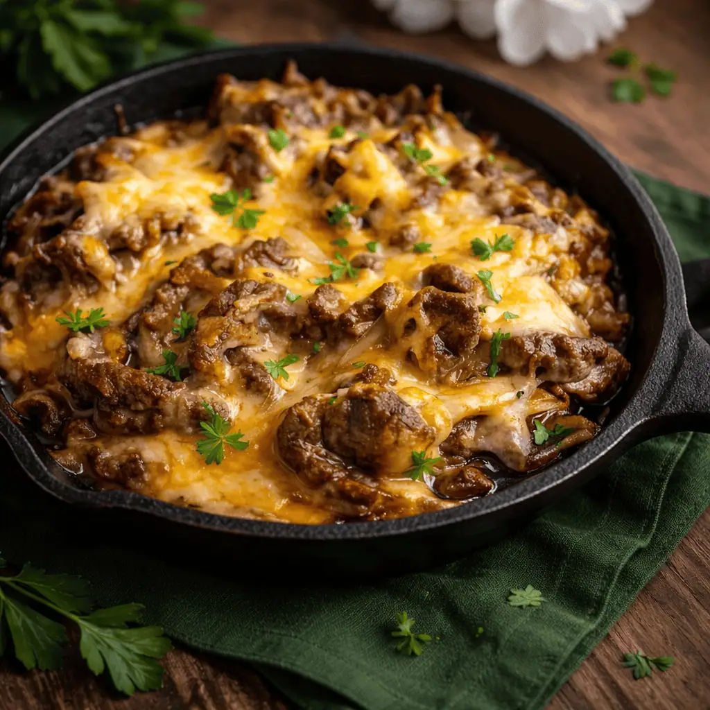 Philly Cheesesteak Burger Keto KetoChameleons