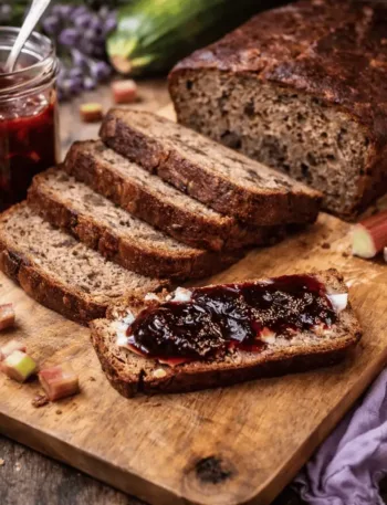 Keto Rhabarber Zucchini Brot KetoChameleons
