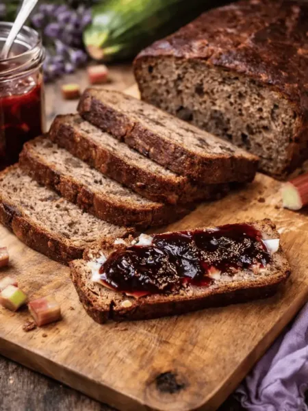 Keto Rhabarber Zucchini Brot KetoChameleons