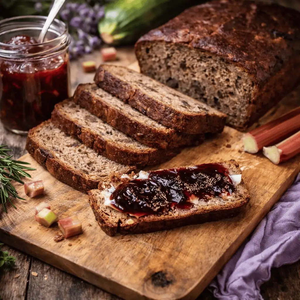 Keto Rhabarber Zucchini Brot KetoChameleons