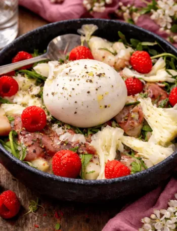 Keto Salat Spargel Burrata, Himbeere KetoChameleons