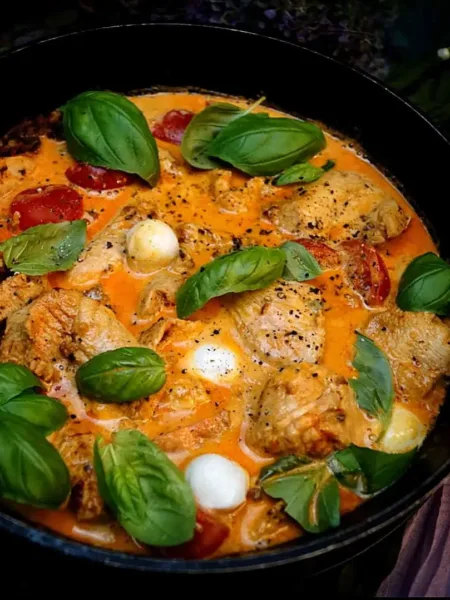 Putenpfanne Gorgonzola Caprese