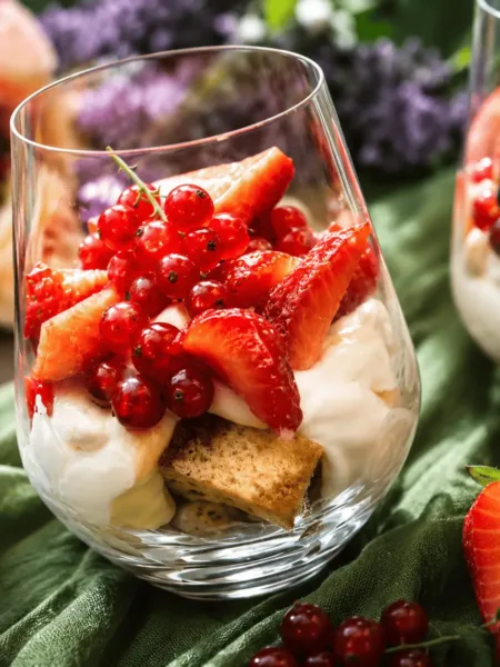 Keto Beeren Erdbeer Tiramisu im Glas, KetoChameleons