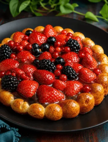 Keto Tortenboden Beeren und Guss, Beitrag, dunkel, KetoChameleons, Erdbeerkuchen