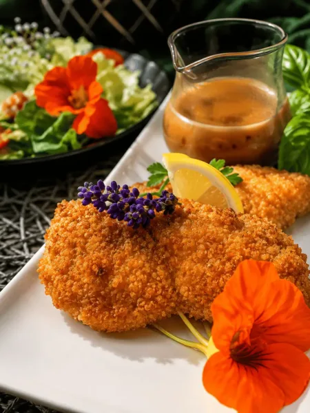 Keto Hühnchen Piccata, paniertes Hühnchen, Soße, italienisches Schnitzel, Italien, Rezept, Schnitzel, KetoChameleons