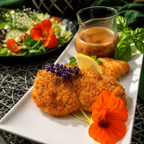 Keto Hühnchen Piccata, paniertes Hühnchen, Soße, italienisches Schnitzel, Italien, Rezept, Schnitzel, KetoChameleons