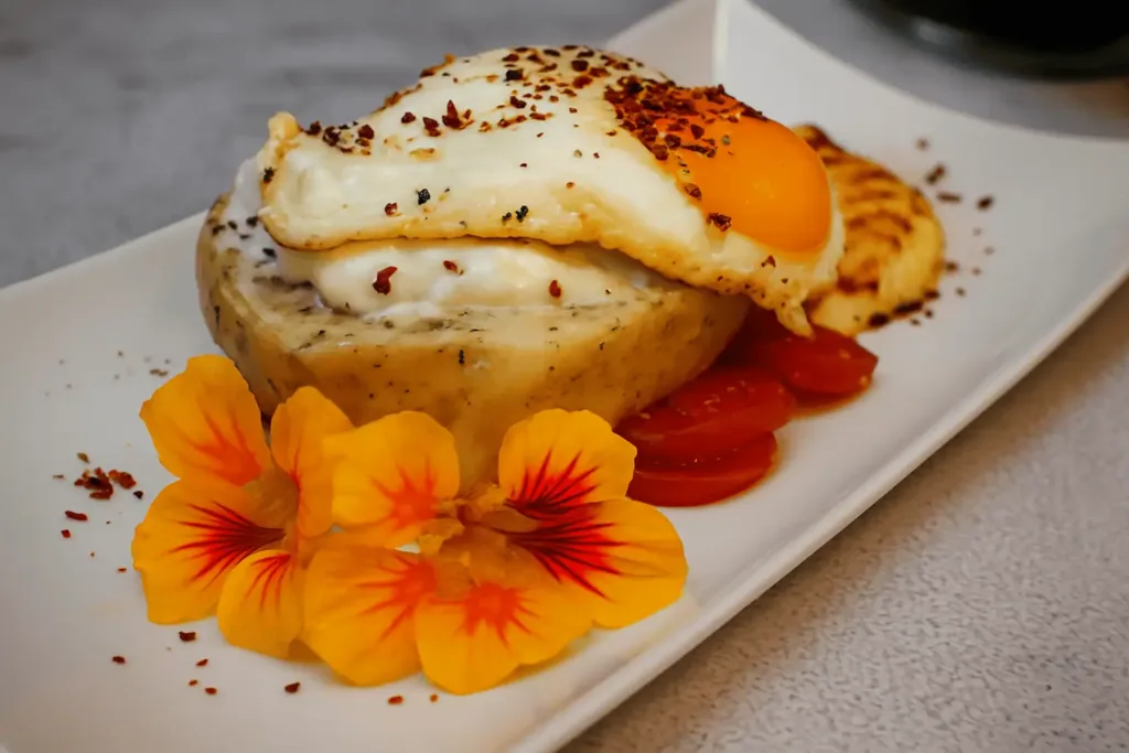 Keto Fleischkäse selbstgemacht mit Ei, Tomate und Hüttenkäse (1)