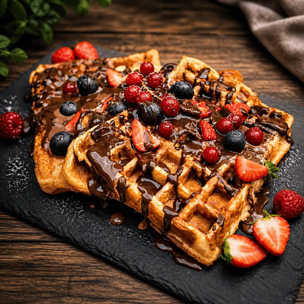Keto Waffel belgisch, belegt, ketoChameleons
