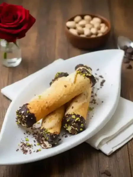 Keto-Cannoli, italienisch, Waffelröllchen, Waffeln gefüllt, KetoChameleons