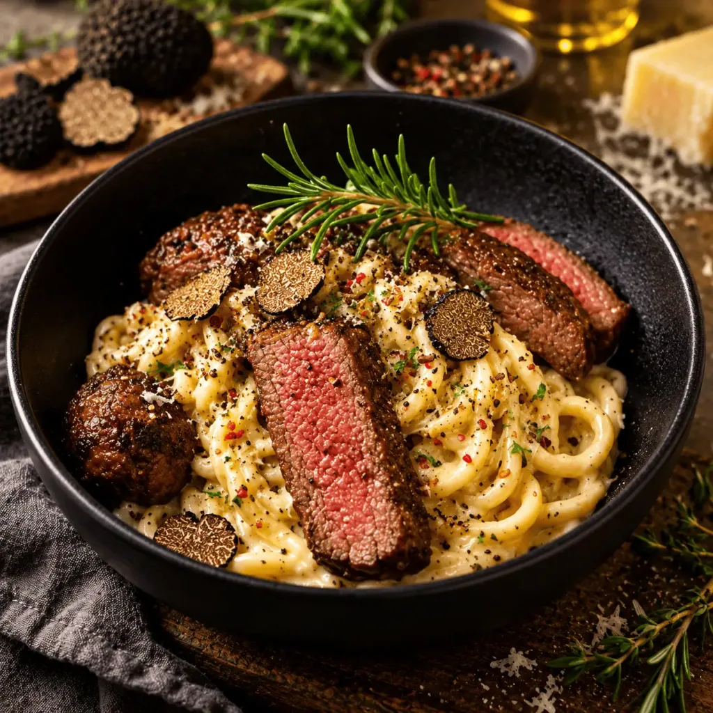 Trüffel, Keto Nudeln, Hühnernudeln, Trüffel, Steak, Herbst, Lowcarb, animalbased, KetoChameleons