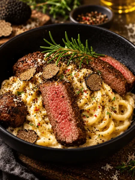 Trüffel, Keto Nudeln, Hühnernudeln, Trüffel, Steak, Herbst, Lowcarb, animalbased, KetoChameleons