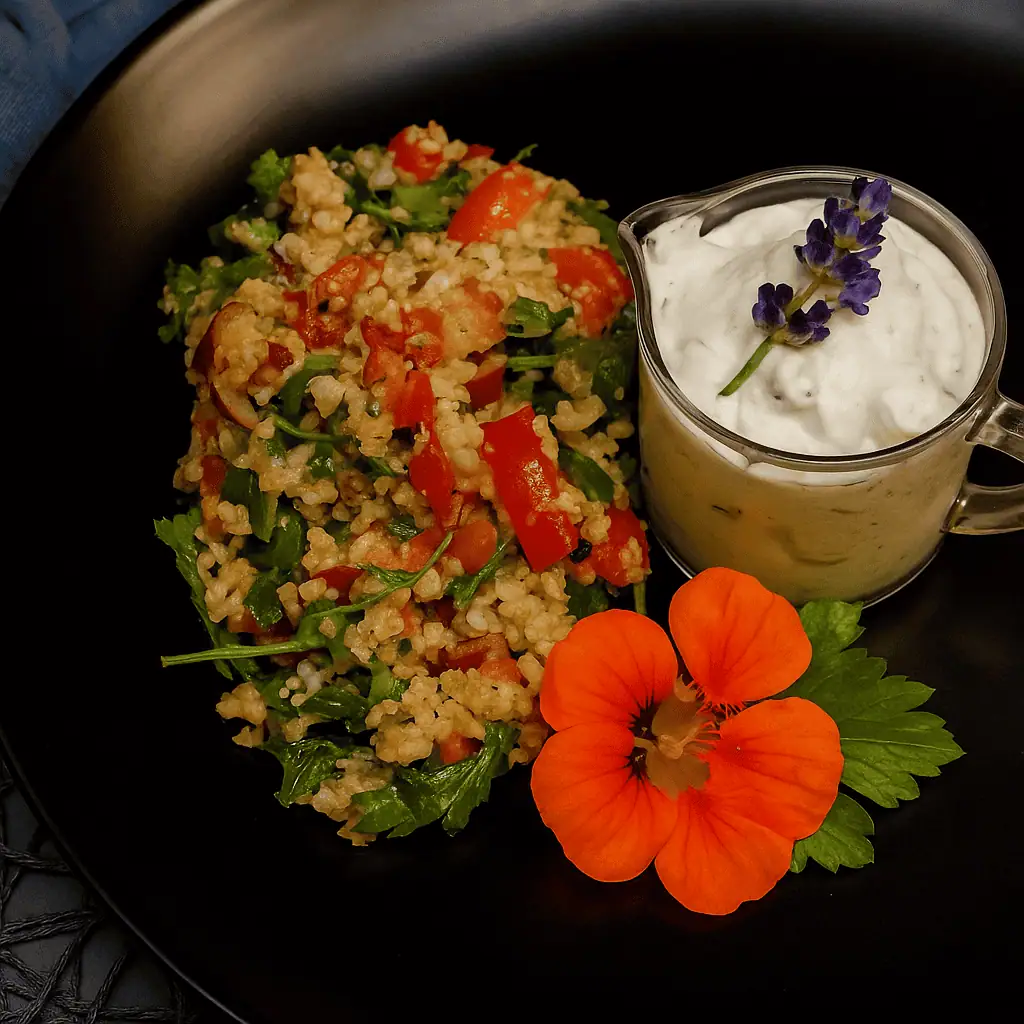 Keto Tabouleh Trifle ist ein englisches Schichtdessert. Unsere Keto Version ist natürlich zuckerfrei, aber dabei nicht minder lecker.