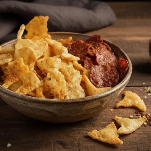 Keto Chips, Cheese Pops und Salami Chips