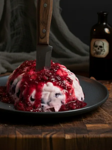 Gruselig-köstlicher Keto Halloween Nachtisch – Götterspeise trifft Vanille Panna Cotta mit Himbeersoße 1 Gruselig-köstlicher Keto Halloween Nachtisch – Götterspeise trifft Vanille Panna Cotta mit Himbeersoße Keto Haloween Nachtisch