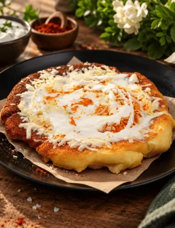 Keto Langos, Hefeteig, Jahrmarkt, Weihnachtsmarkt, Volksfest, High Protein, ungarisch, KetoChameleons