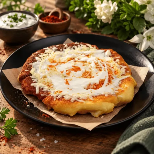 Keto Langos, Hefeteig, Jahrmarkt, Weihnachtsmarkt, Volksfest, High Protein, ungarisch, KetoChameleons
