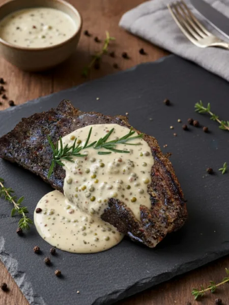 Saftig & Aromatisch: Steak mit cremiger Keto Pfefferrahmsoße 2 Saftig & Aromatisch: Steak mit cremiger Keto Pfefferrahmsoße Steak mit Pfefferrahmsoße