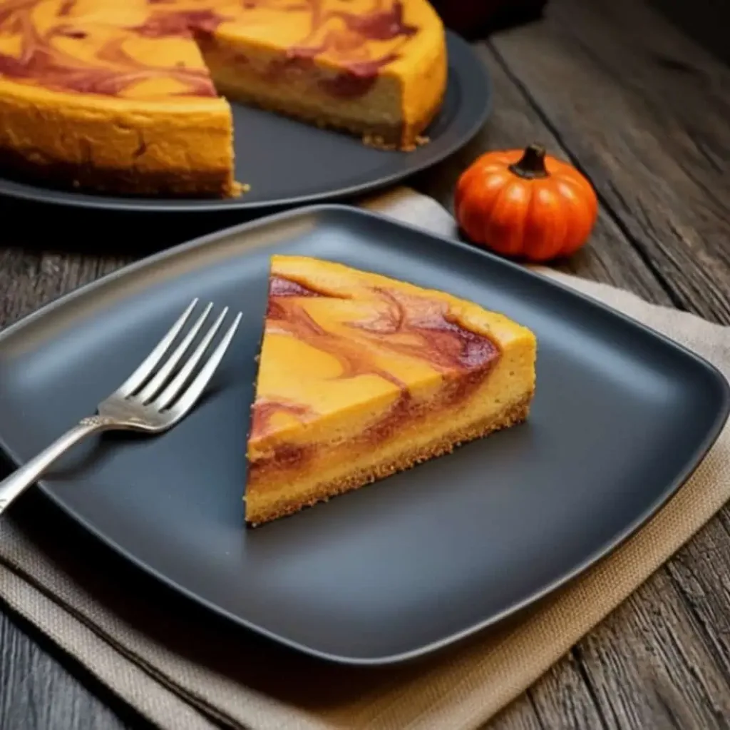 Keto Kürbis Käsekuchen mit Pflaume