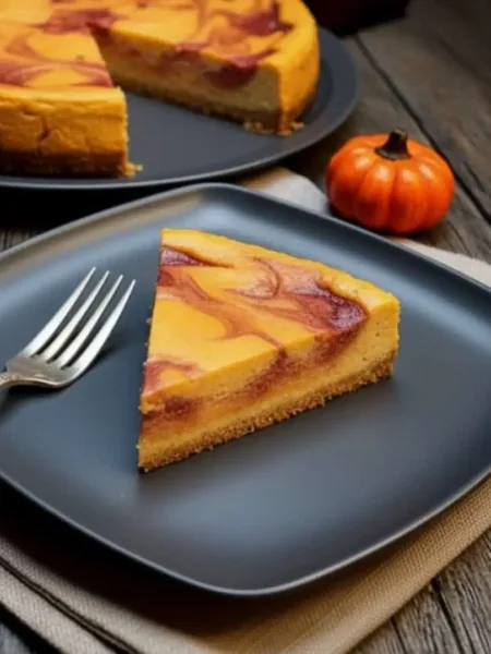 Keto Kürbis Käsekuchen mit Pflaume