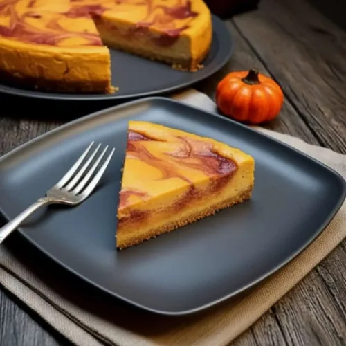 Keto Kürbis Käsekuchen mit Pflaume