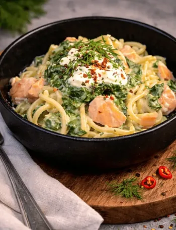 Keto Nudeln Spinat Lachs
