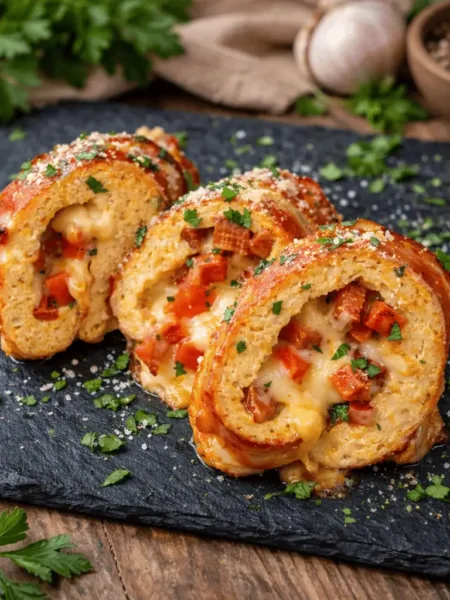 Keto Hühnchen Roulade