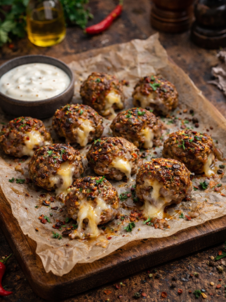 Keto Chili Cheese Hackbällchen