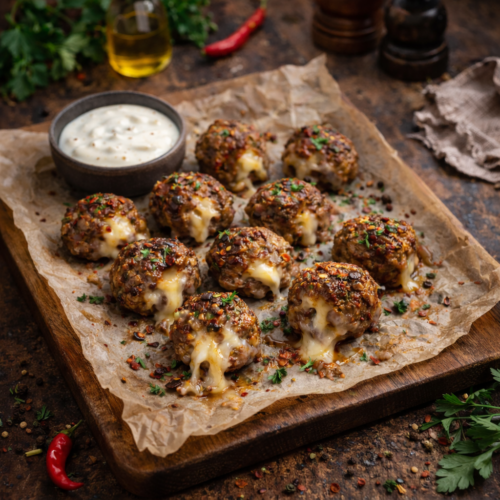Keto Chili Cheese Hackbällchen