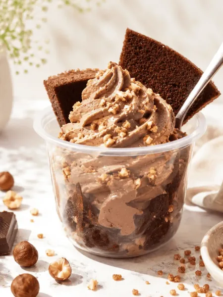 Keto Bacio Eis, Eisbecher, Haselnuss Krokant, KetoChameleons