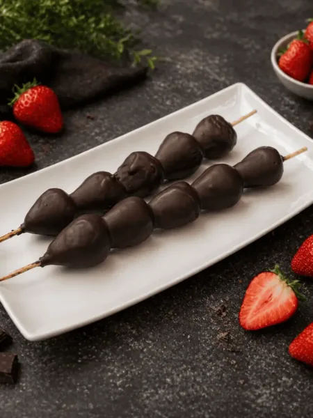 Keto Schoko Erdbeeren, Erdbeerspieße, Schokolade, KetoChameleons