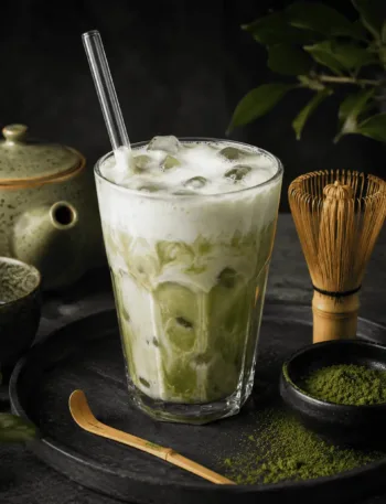 Keto Iced Matcha Latte, Matcha, Eis, Latte, Tee, KetoChameleons