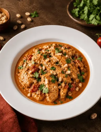 Poulet Mafé, Erdnuss Hähnchen, Erdnusssoße, Keto, west Afrika, Elfenbeinküste, WM Gericht, KetoChameleons(1)