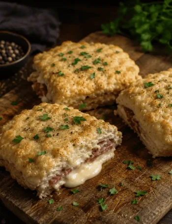 XXL Hähnchen Cordon Bleu, Schnitzel, Keto, gefüllt, XXL Nugget, Camembert, Salami, KetoChameleons