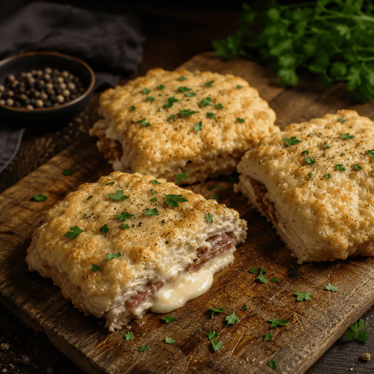 XXL Hähnchen Cordon Bleu, Schnitzel, Keto, gefüllt, XXL Nugget, Camembert, Salami, KetoChameleons