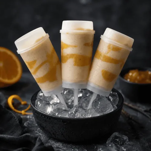 Keto Vanille-Orangen-Eis, Eis am Stiel, Schiebeeis, sanfter Engel, ohne Eismaschine, Parfait, Semifredo, Sommer, Keto, KetoChameleons