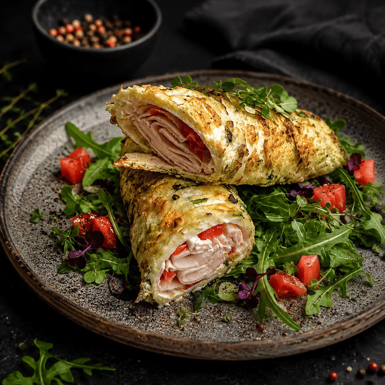 Zucchini-Rolle, Keto, Low Carb, High Protein, Proteinreich, Protein Rezept, Zucchini, KetoChameleons