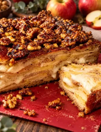 Apfelkuchen geschichtet, Keto, Schichtkuchen, Kaiser-Alexander, Vanillecreme, gebrannte Walnuss, low Carb, zuckerfrei, KetoChameleons